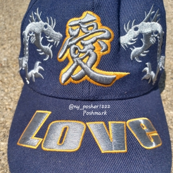 Love Dragon Design Baseball Cap Blue - Picture 2 of 4